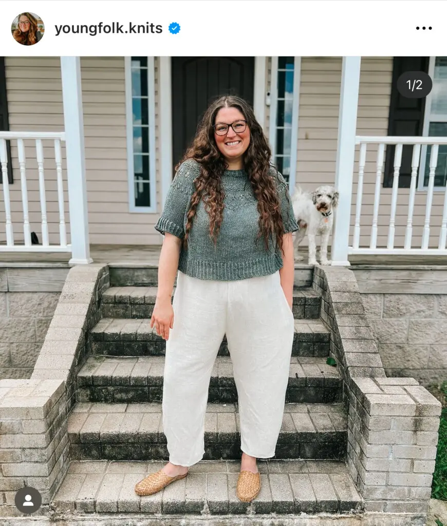 A cropped ranunculus sweater